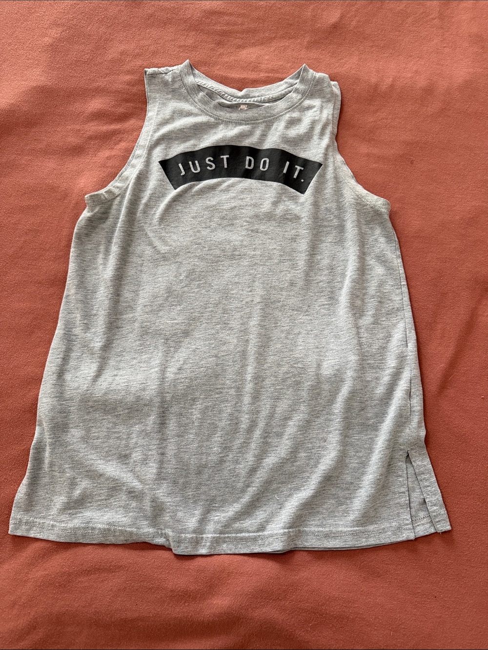 Nike Light Gray Sleeveless 'Just Do It.' Tank with Black Graphic